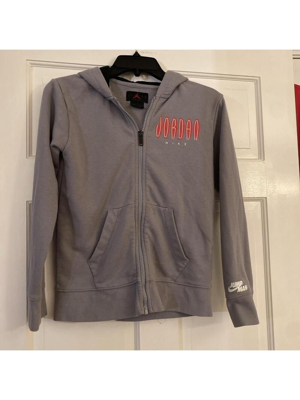 Michael Air Jordan Brand Nike Stealth Gray Hoodie Jacket Boys M (10/12)